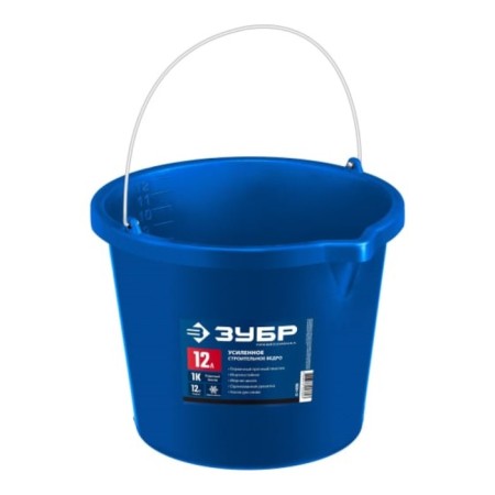 Bucket building bison 06091-12, reinforced, plastic, with a nose, 12 liters