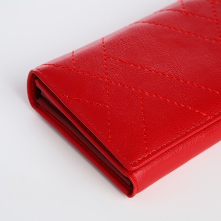 Women's wallet on magnet, red color-2