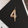 Candle for a cake, number "4", champagne.
