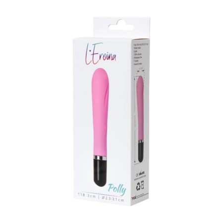 Vibrator L’Eroina by Toyfa Polly, 7 modes, silicone, pink color, 18.3 cm, d = 3.1 cm-3
