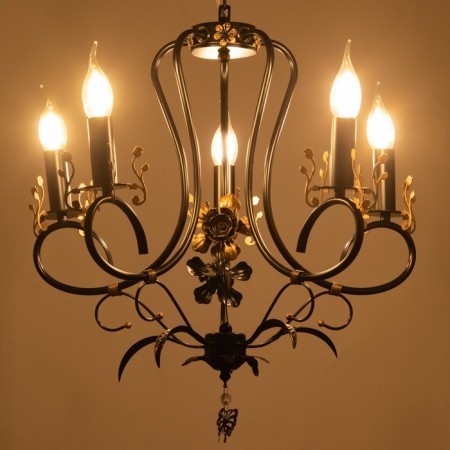 Sandra chandelier 5XE14 40W Black-gold 51x51x52-110 cm BayerLux-6