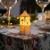 LED figure "White Lantern with cats" 5 × 12 × 5 cm, plastic, batteries AG13x3, glow warm white