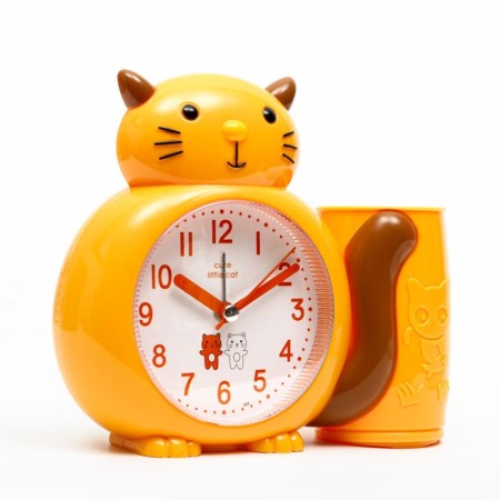 Clock - organizer with an alarm clock "Cat", discrete move, D -8 cm, 15.8 x 13.5 cm, aa-2