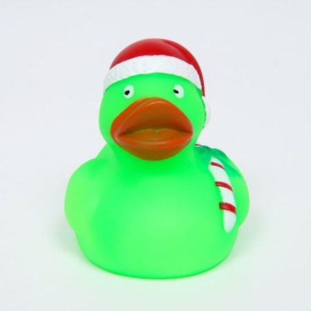 Brying toy for dogs "New Year's Duck", vinyl 8 x 8 cm-2