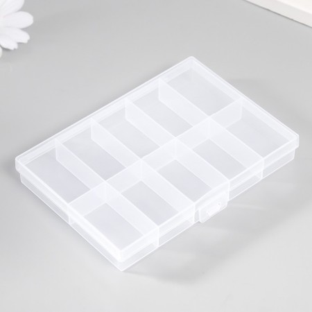 Casket Plastic for trifles "rectangular" transparent 10 compartments 9x13x1.7 cm
