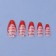 Love overhead nails, 24 pcs, with adhesive plates, almond shape, pink/red color