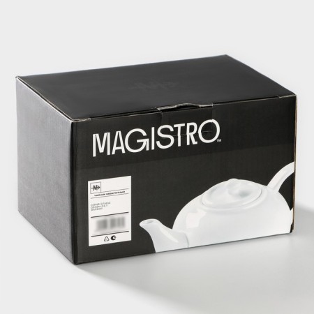 Teapot Porcelain Hot Magistro "Blanche", 600 ml, white color-8