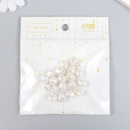 Beads for creativity Plastic "Uneven Pearls" set of 20 pcs 0.8x1x0.8 cm-3