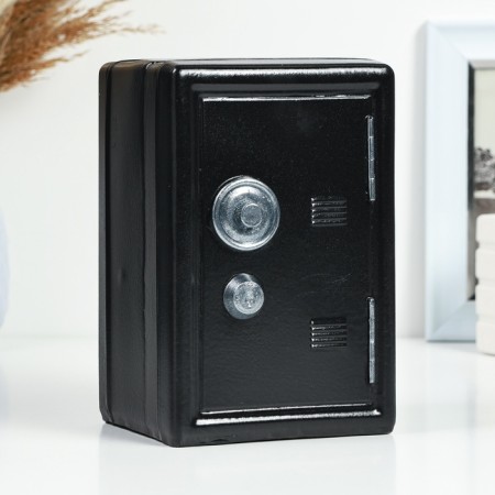 Piggy bank "safe" black, 12x10x18cm