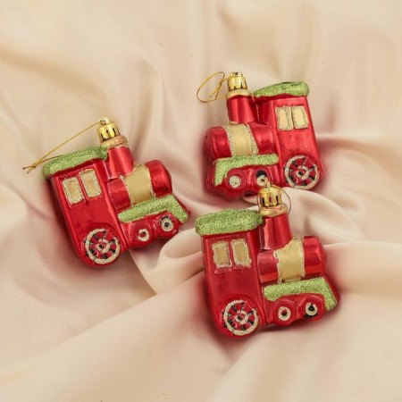 Jewelry decoration "Steam" (set of 3 pcs) 6.5x6.5 cm, red