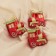 Jewelry decoration "Steam" (set of 3 pcs) 6.5x6.5 cm, red