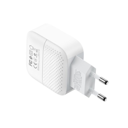 Network charger Borofone BA46A, USB Qc3.0 3 A, Type-C PD 3 A, white-2
