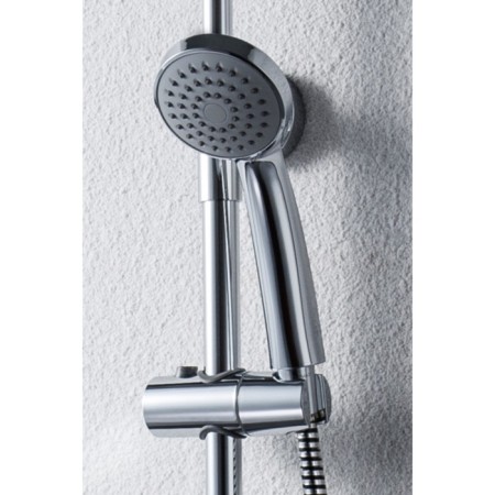 Bravat Opal shower column, with a bathtub mixer, rotary spout (upper shower of a square shape)-2