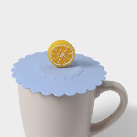 Silicone lid Silicone Dolyana "Lemon", D = 11 cm, Blue color-6