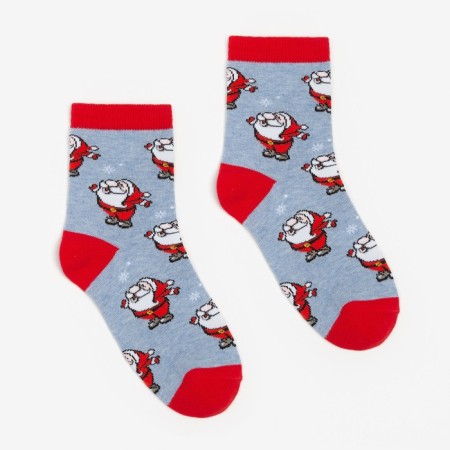 Women's socks "Santa Claus", color light blue, size 23-25-1