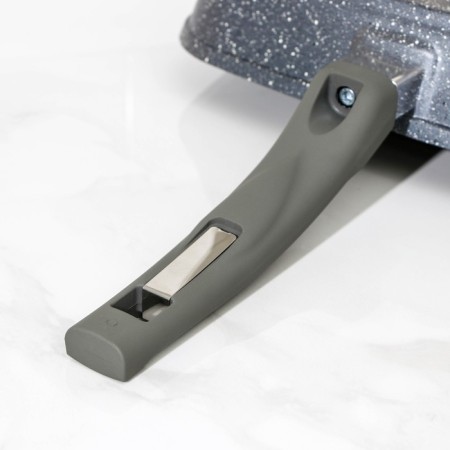 Square Square “Granite”, 26 × 26 cm, plastic handle, glass cover, anti-stick coating, color gray color-4