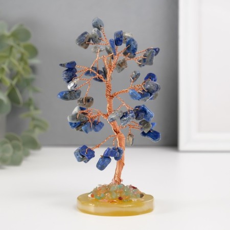 Bonsai souvenir "Cash tree" Blue 60 stones 5.5x5x5x15.5 cm