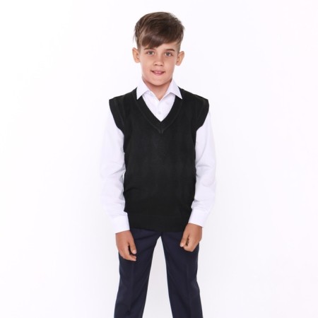 School vest for a boy, black color, height 152-158 cm