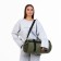 Road bag with lightning, outer pocket, long belt, khaki color