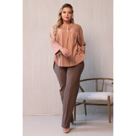 Female blouse, size 48, beige color-8