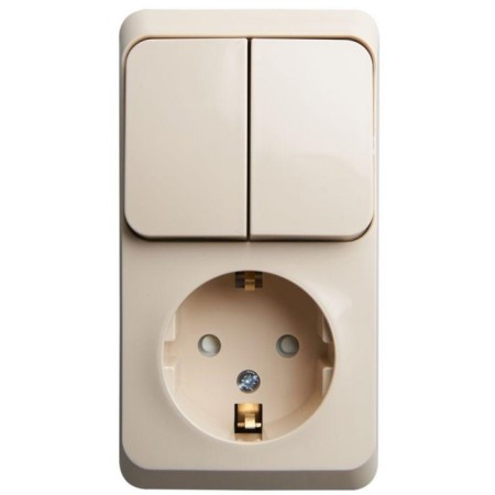 Block, OP, Study Sche BPA16-202K, 2 key, socket, cream color