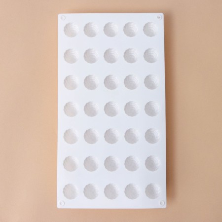 Form for mousse desserts and baking konfinetta “blackberry”, silicone, 29 × 16 × 2.5 cm, 35 cells (2.8 × 2.5 cm), white color-5