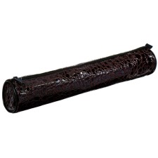 Penal-tobus for brushes, soft, 355 x 65 mm, 7k37, leatherette, reptile print, glossy, brown