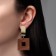 Earrings Assorted Azelia Square, brown color in gold