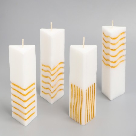 Set of candles "5 element", 5.3x4x15 cm, white-1