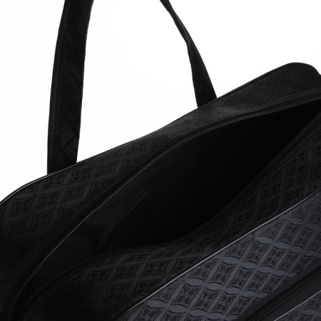 Road bag with lightning, external pocket, long belt, black color-2