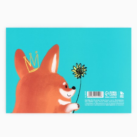 Sketchbook with tear -off sheets A5, 40 liters. "Corgi"-4