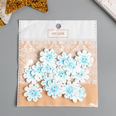 A set of buttons for creativity "Snezhinochka" set of 14 pcs 2.9x2.9 cm-4