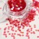 Sparkles for decor, holographic, large, orange/raspberry color