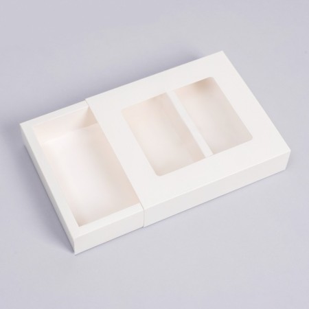 Box fold, pencil case, with a window, white, 18 x 16 x 4 cm-2