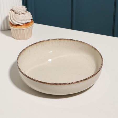 Pearl salad bowl, d = 20 cm, 900 ml, beige, porcelain
