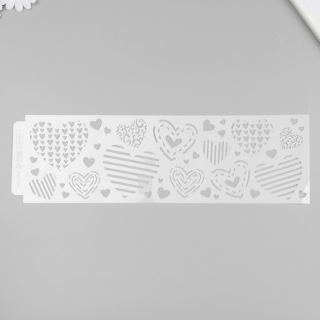 Stencil of border plastic "heart" 40x12 cm-3
