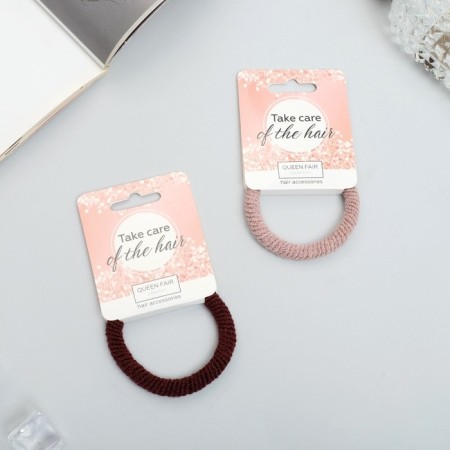 Hair gum "Sport" Aesthetics, 5 cm, brown, black mix-1
