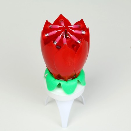 Candle for the cake musical "Tulip", spinning, red, 14.5 × 6 cm-10