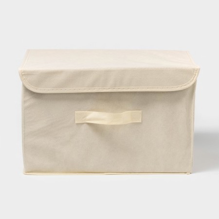 Stellid box for storage "Alva", 37 × 24 × 24 cm, beige color-1