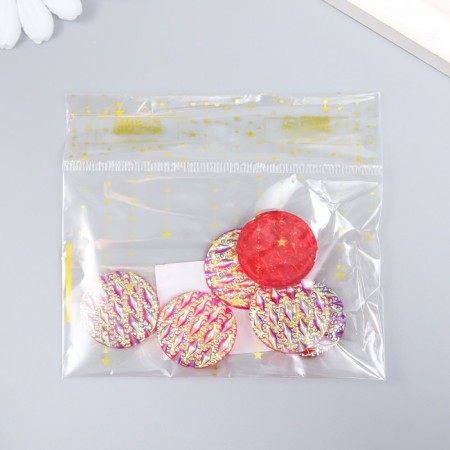 Decor for creativity Plastic "Rain" Holography Red set 6 pcs 2.5x2.5 cm-3