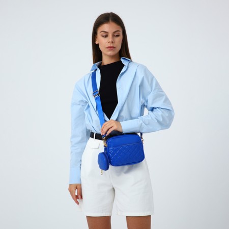 Bag Cross-Bodi with a zipper, blue color-10