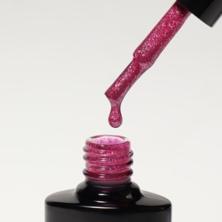 Nail varnish gel, Chrome, shimmer, 3 phase, 8ml, Led/UV, bright pink color (017)-6