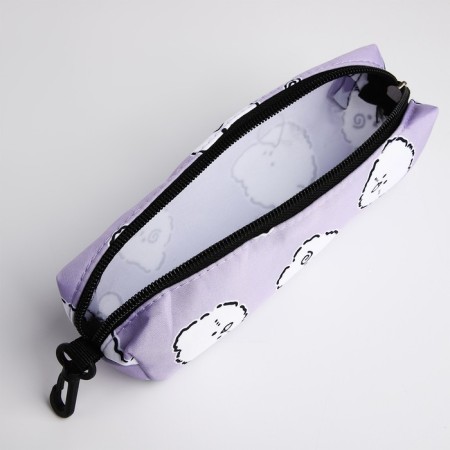 School backpack from textiles on lightning, 3 pockets, pencil case, lilac color-9
