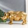 Souvenir Polystone 3D "Golden rhino" 12x8x25.1 cm