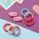 Caramel hair set (10 elastic bands 3 cm, 2 clamps 3 cm) infinity, pink