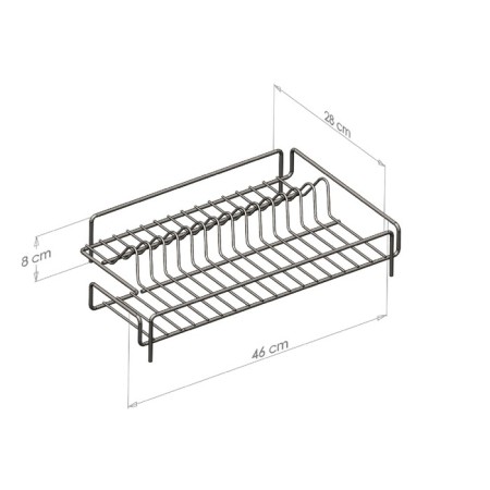 Drying for dishes and devices, with a pallet, chromium color, kb006-2