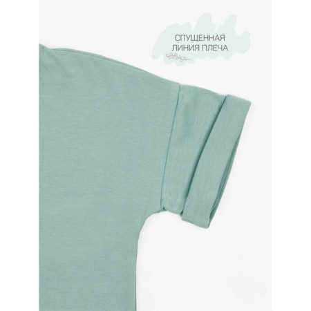 Children's jump (T-shirt, trousers), height 86-92 cm, mint color, gray color-10