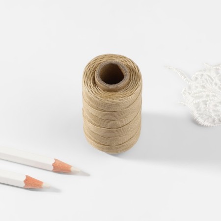 The threads are waxed, flat, 210d/16, 1 mm, 50 ± 2 m, beige color-2