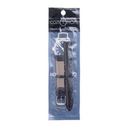 Solomon watch strap 14 mm, genuine leather, L-20 cm, black-3