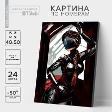Picture on numbers on canvas with a subframe 
